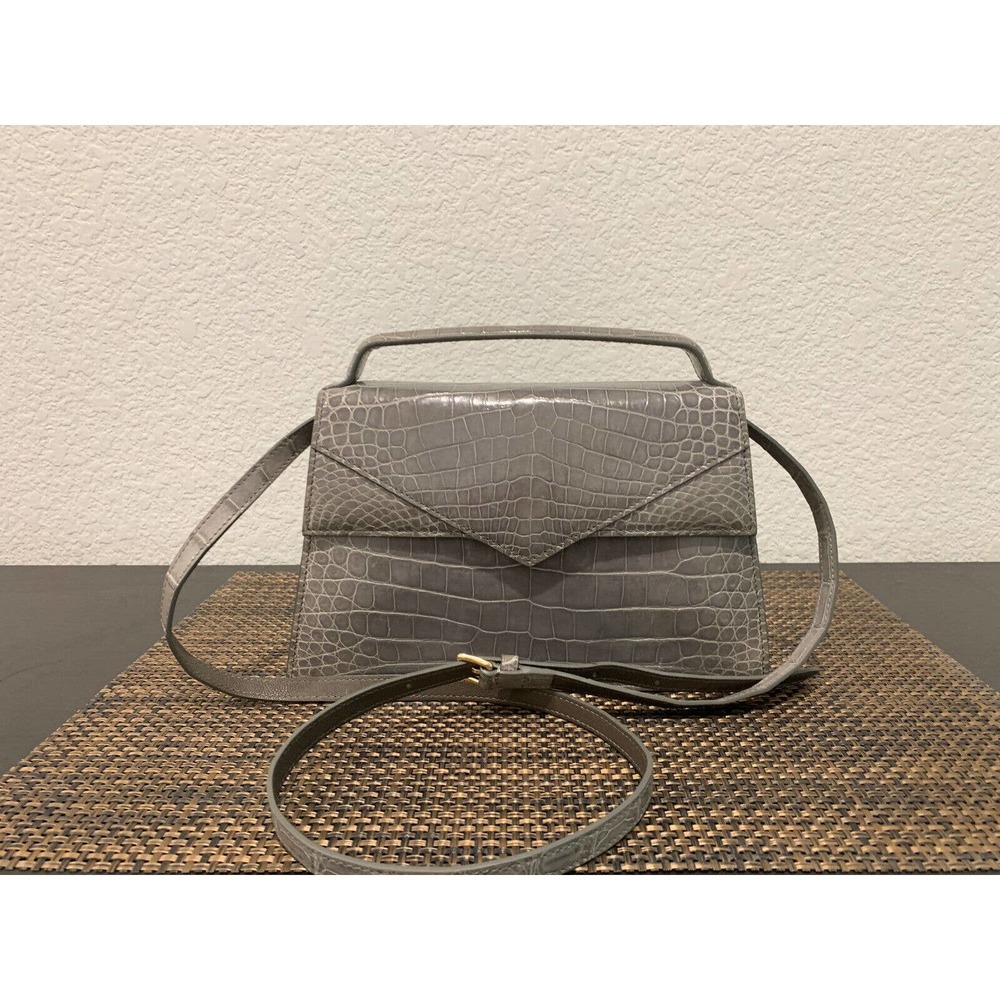 Gray Bag Genuine Crocodile Leather | Elegant Crossbody Shoulder Bag/Purse